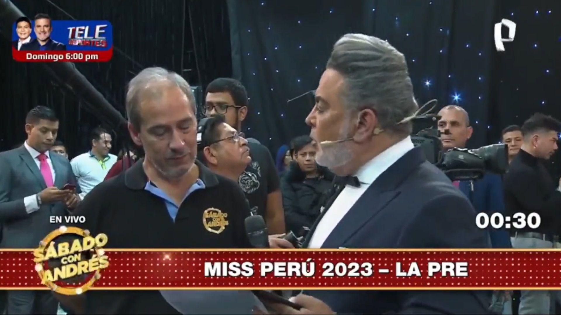 El presentador de Miss Perú despide en directo al productor del