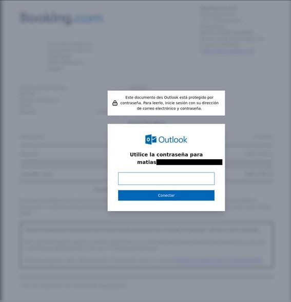 phishing reserva de hotel contraseña