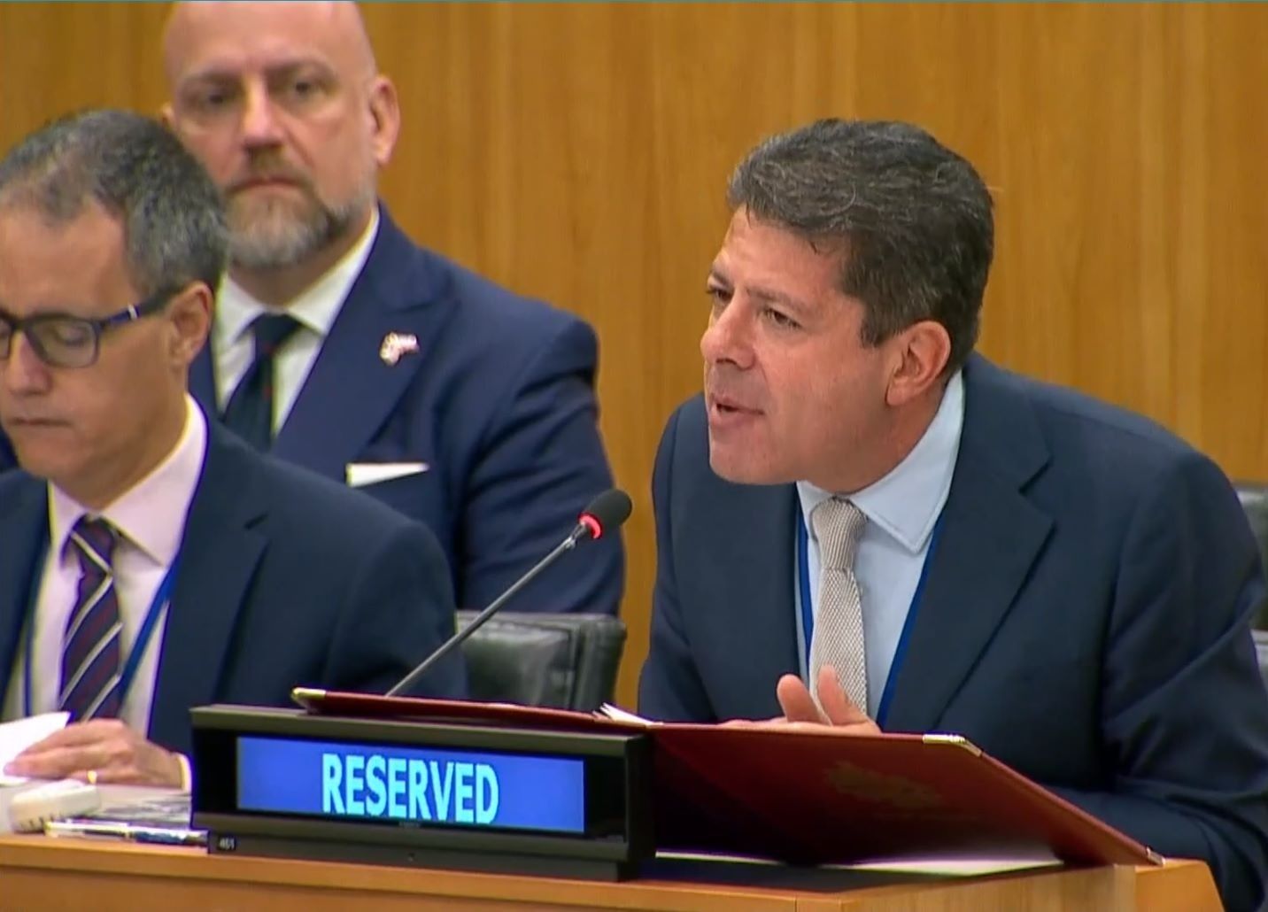 El ministro principal de Gibraltar, Fabian Picardo, interviene ante el Comité Especial de Descolonización de la ONU. Foto de ARCHIVO.