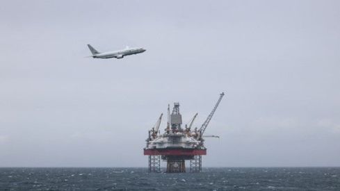 Avión P 8 de la patrulla marítima noruega en el Mar del Norte. Fuente Ministerio de Defensa noruego