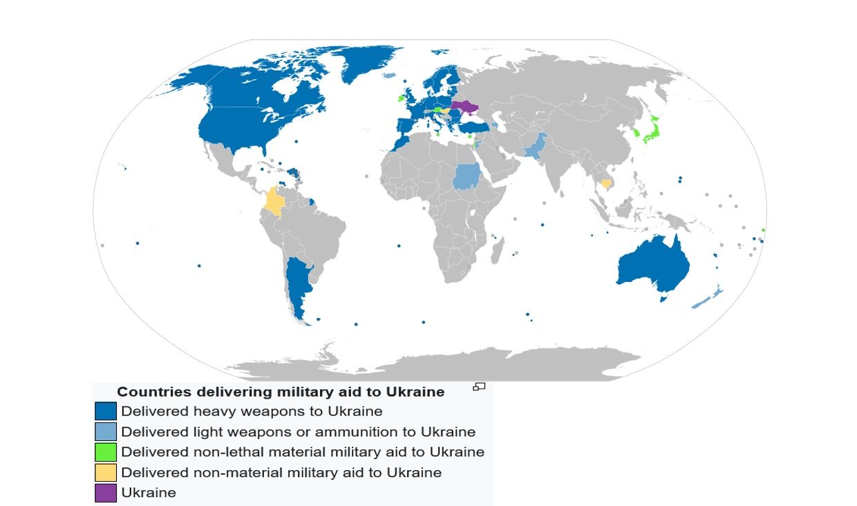 Lista de países que han ayudado a Ucrania desde la invasión rusa en 2022 (Fuente: Wikipedia)