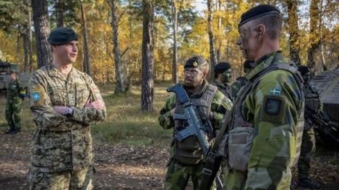 Soldados suecos y canadienses en un ejercicio de la OTAN. Fuente: Ministerio de Defensa Suecia.