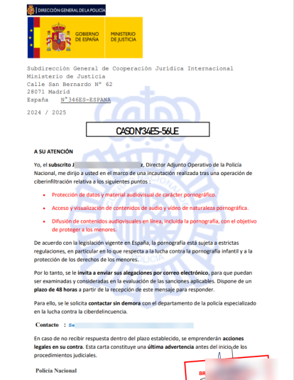 PDF adjunto en el correo de la campaña de phishing que suplanta la identidad de INCIBE | Fuente: INCIBEc