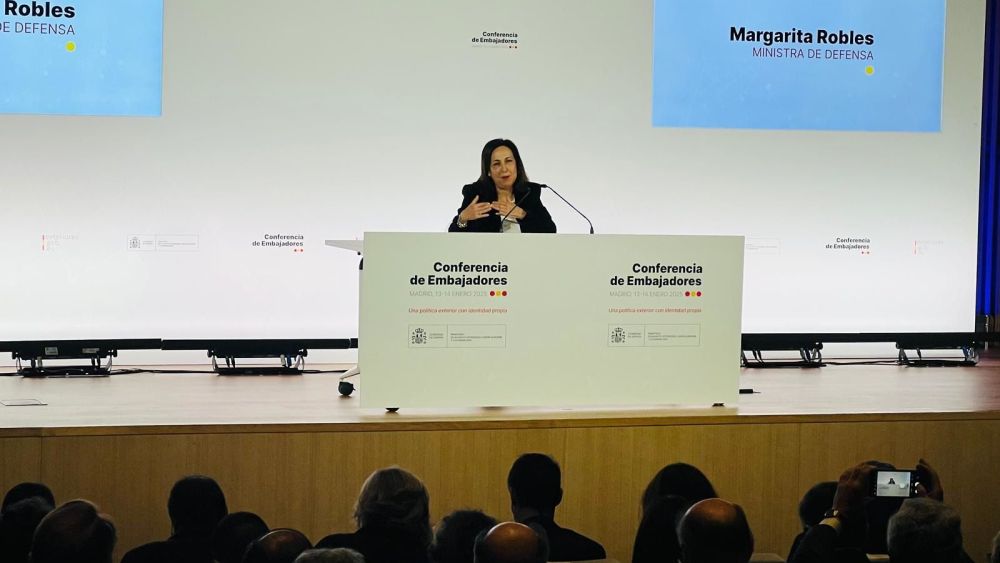 Margarita Robles en su alocución en la IX Conferencia Anual de Embajadores. Foto: María José Muñoz /MDE