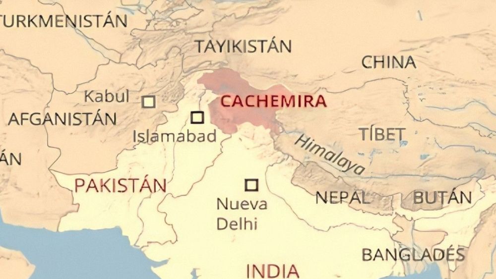 Mapa de la frontera entre India y Pakistán con la disputada región de Cachemira. Fuente: Fundación cibei.org. Mapa de la frontera entre India y Pakistán con la disputada región de Cachemira. Fuente: Fundación cibei.org.